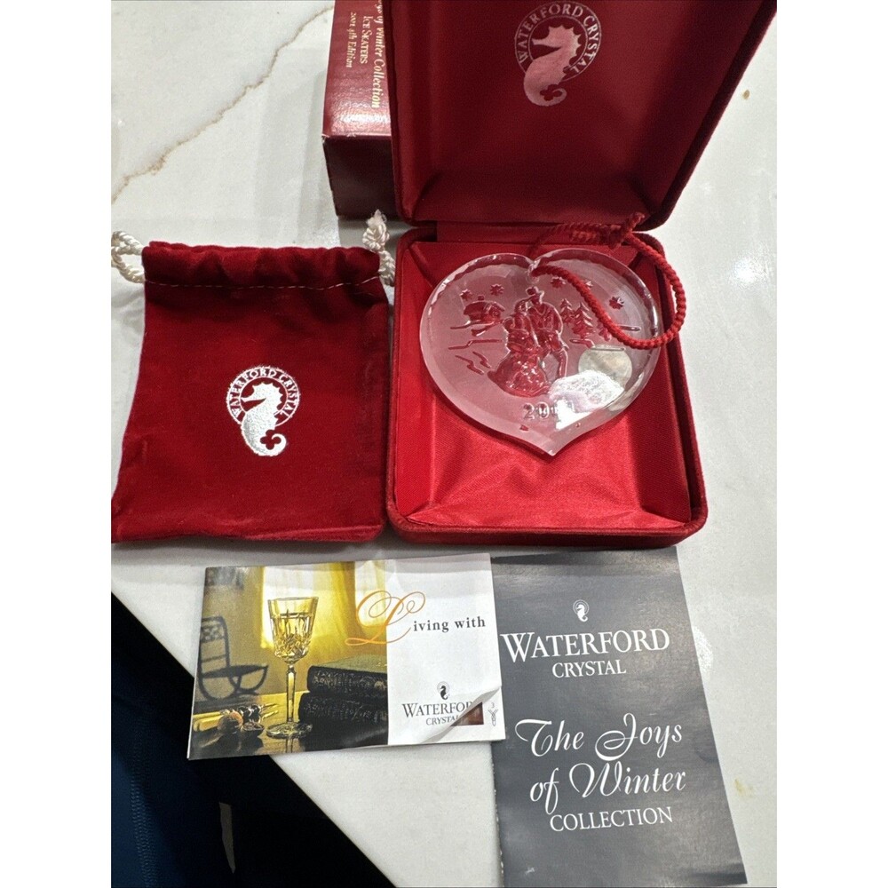 Waterford 2001 Ice Skaters Joys of Winter Collection Christmas Ornament with Box - Picture 5 of 10
